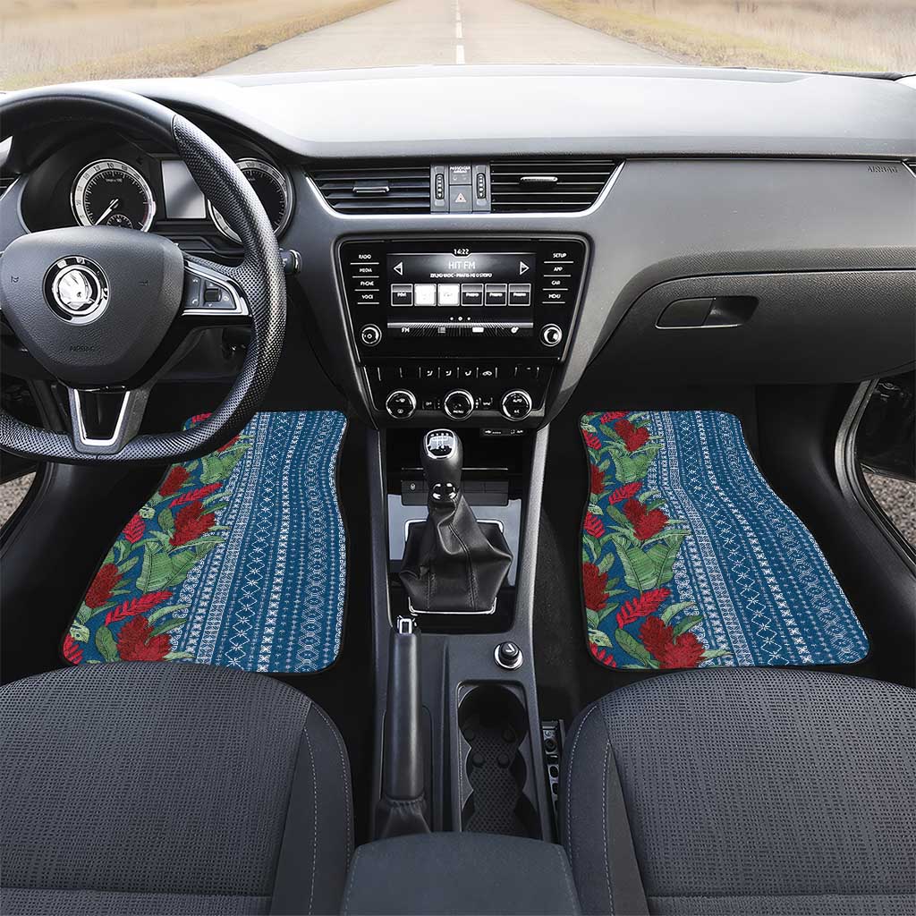 Women's Day Samoa Malu Tattoo Inspired Mix Teuila Car Mats Royal Blue
