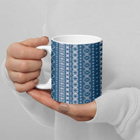 Women's Day Samoa Malu Tattoo Inspired Mix Teuila Ceramic Mug Royal Blue