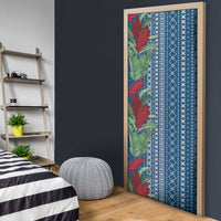 Women's Day Samoa Malu Tattoo Inspired Mix Teuila Door Cover Royal Blue LT7 - Polynesian Pride