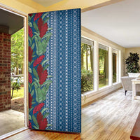 Women's Day Samoa Malu Tattoo Inspired Mix Teuila Door Cover Royal Blue LT7 - Polynesian Pride