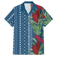 Women's Day Samoa Malu Tattoo Inspired Mix Teuila Family Matching Mermaid Dress and Hawaiian Shirt Royal Blue