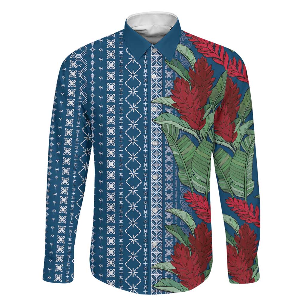 Women's Day Samoa Malu Tattoo Inspired Mix Teuila Family Matching Off The Shoulder Long Sleeve Dress and Hawaiian Shirt Royal Blue
