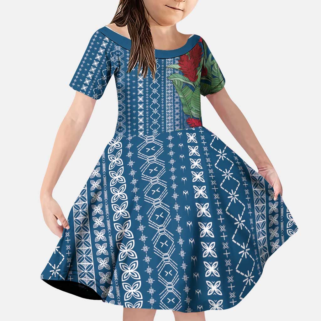 Women's Day Samoa Malu Tattoo Inspired Mix Teuila Family Matching Off Shoulder Maxi Dress and Hawaiian Shirt Royal Blue