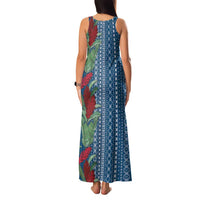Women's Day Samoa Malu Tattoo Inspired Mix Teuila Family Matching Tank Maxi Dress and Hawaiian Shirt Royal Blue