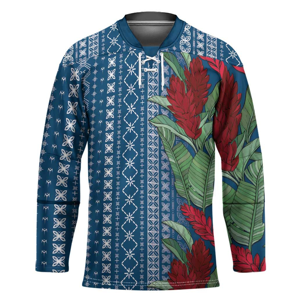 Women's Day Samoa Malu Tattoo Inspired Mix Teuila Hockey Jersey Royal Blue