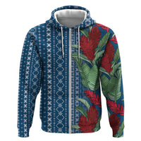 Women's Day Samoa Malu Tattoo Inspired Mix Teuila Hoodie Royal Blue LT7 Zip Hoodie Royal Blue - Polynesian Pride