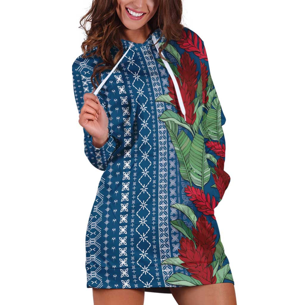Women's Day Samoa Malu Tattoo Inspired Mix Teuila Hoodie Dress Royal Blue LT7 Royal Blue - Polynesian Pride