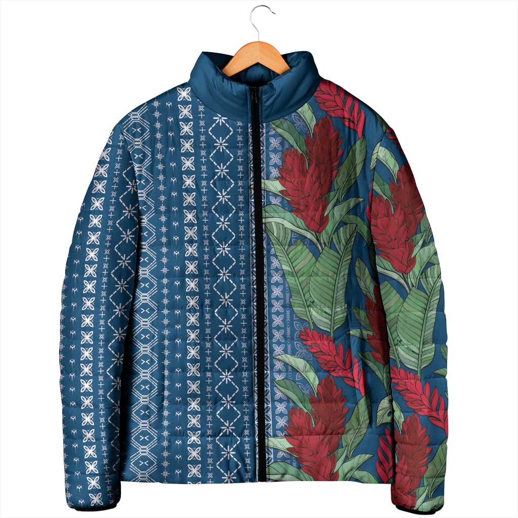 Women's Day Samoa Malu Tattoo Inspired Mix Teuila Padded Jacket Royal Blue