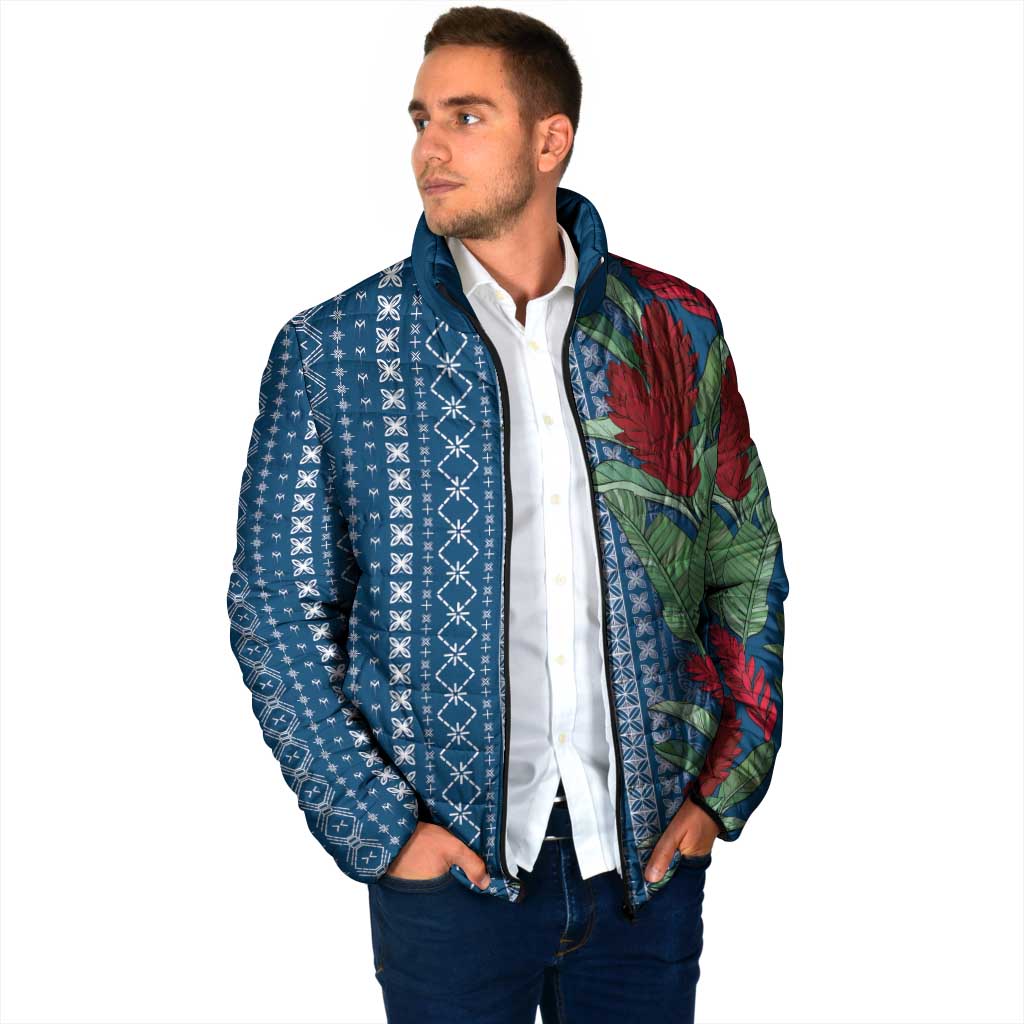 Women's Day Samoa Malu Tattoo Inspired Mix Teuila Padded Jacket Royal Blue