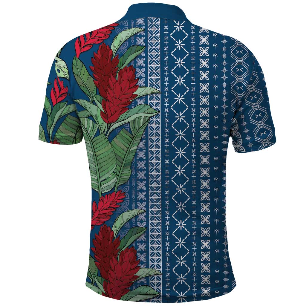 Women's Day Samoa Malu Tattoo Inspired Mix Teuila Polo Shirt Royal Blue LT7 - Polynesian Pride