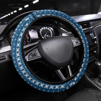 Women's Day Samoa Malu Tattoo Inspired Mix Teuila Steering Wheel Cover Royal Blue LT7 Universal Fit Royal Blue - Polynesian Pride