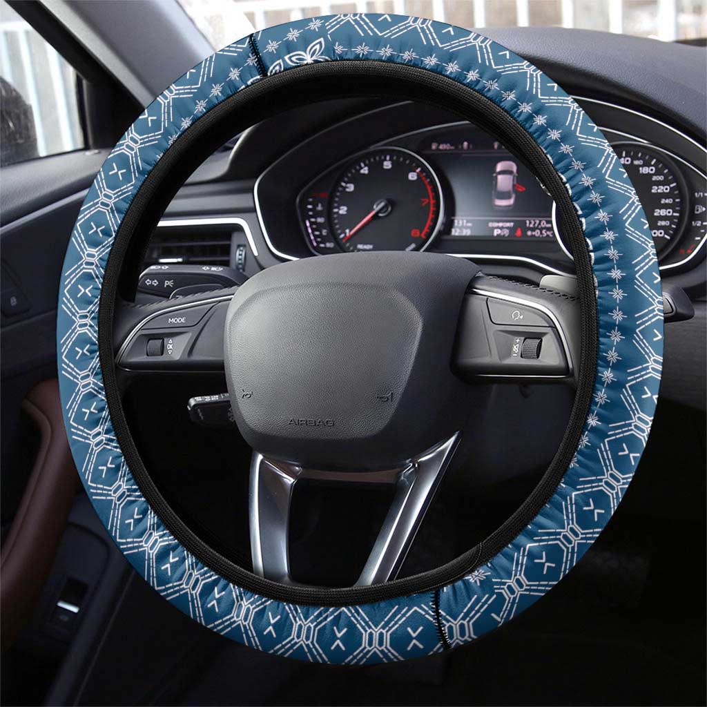 Women's Day Samoa Malu Tattoo Inspired Mix Teuila Steering Wheel Cover Royal Blue LT7 - Polynesian Pride