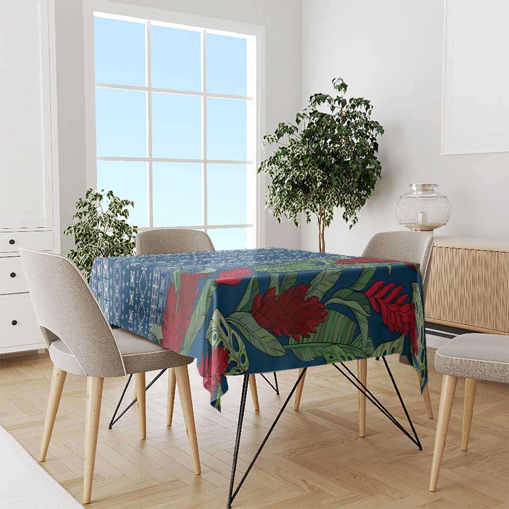 Women's Day Samoa Malu Tattoo Inspired Mix Teuila Tablecloth Royal Blue