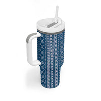 Women's Day Samoa Malu Tattoo Inspired Mix Teuila Tumbler With Handle Royal Blue