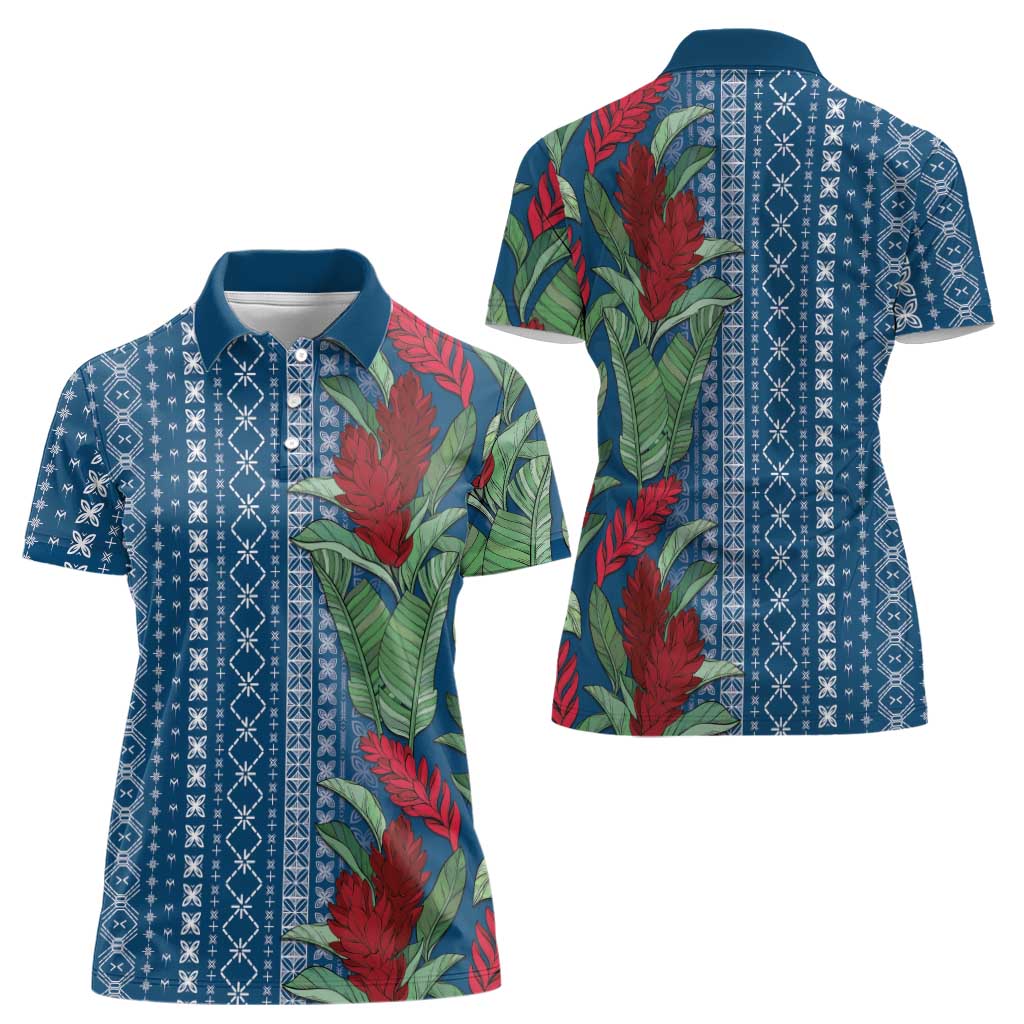 Women's Day Samoa Malu Tattoo Inspired Mix Teuila Women Polo Shirt Royal Blue LT7 - Polynesian Pride