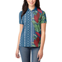 Women's Day Samoa Malu Tattoo Inspired Mix Teuila Women Polo Shirt Royal Blue LT7 - Polynesian Pride