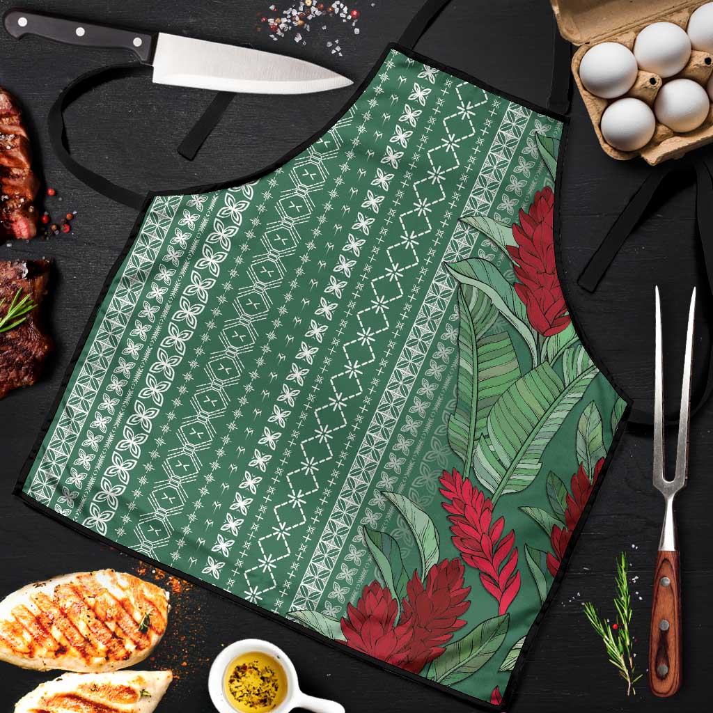 Women's Day Samoa Malu Tattoo Inspired Mix Teuila Apron Sage Green