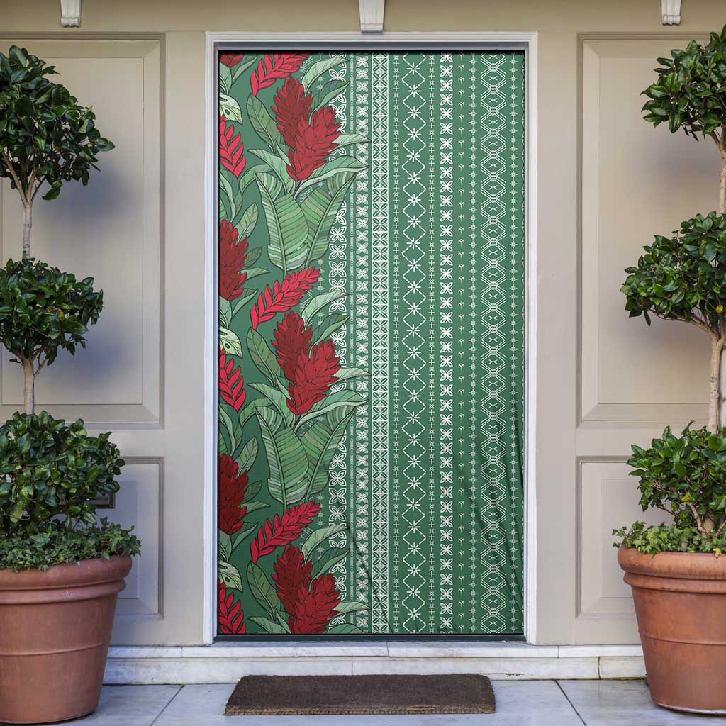 Women's Day Samoa Malu Tattoo Inspired Mix Teuila Door Cover Sage Green LT7 Sage Green - Polynesian Pride