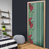 Women's Day Samoa Malu Tattoo Inspired Mix Teuila Door Cover Sage Green LT7 - Polynesian Pride