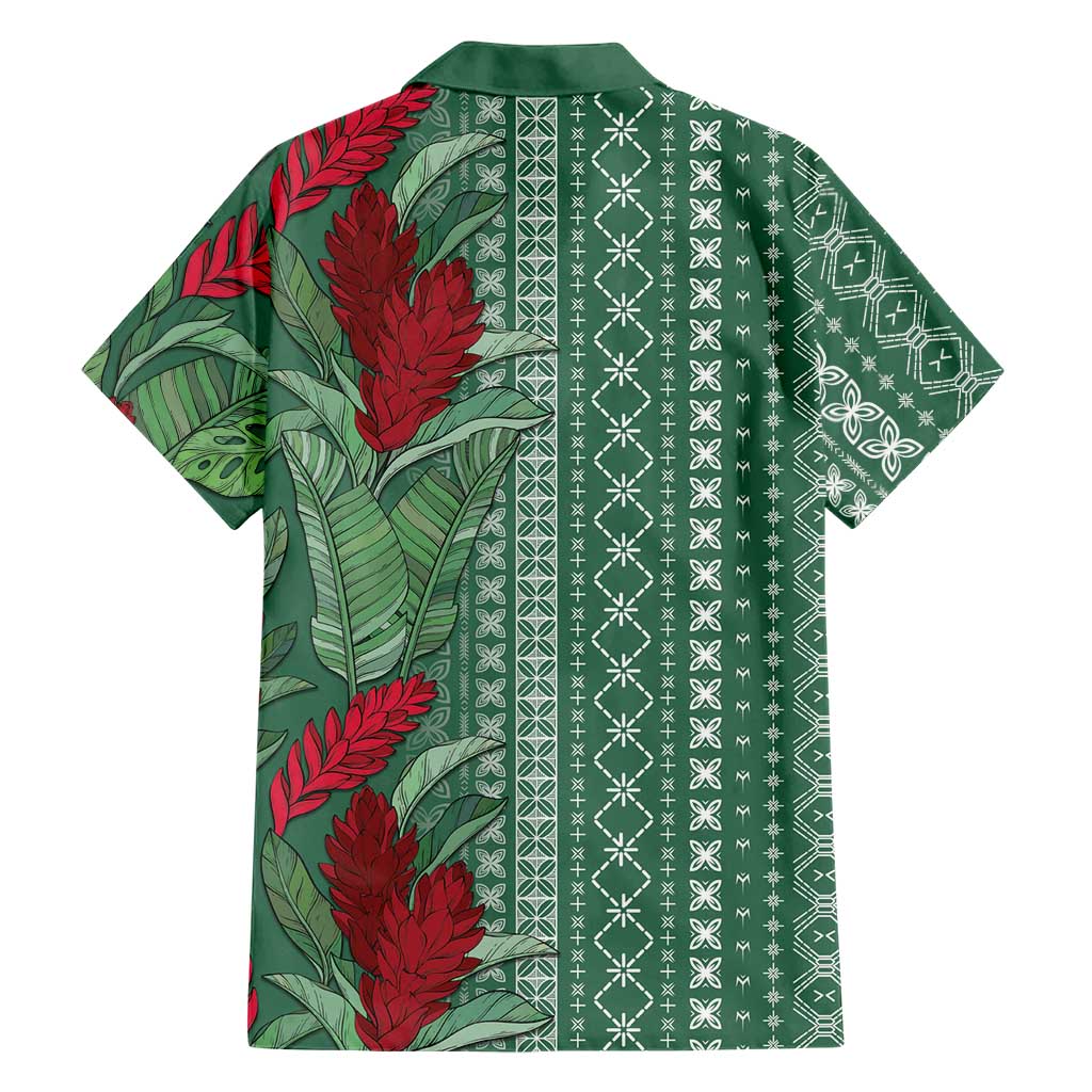 Women's Day Samoa Malu Tattoo Inspired Mix Teuila Family Matching Off Shoulder Short Dress and Hawaiian Shirt Sage Green LT7 - Polynesian Pride