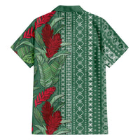 Women's Day Samoa Malu Tattoo Inspired Mix Teuila Family Matching Off Shoulder Short Dress and Hawaiian Shirt Sage Green LT7 - Polynesian Pride