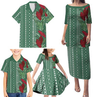 Women's Day Samoa Malu Tattoo Inspired Mix Teuila Family Matching Puletasi and Hawaiian Shirt Sage Green