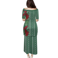 Women's Day Samoa Malu Tattoo Inspired Mix Teuila Family Matching Puletasi and Hawaiian Shirt Sage Green