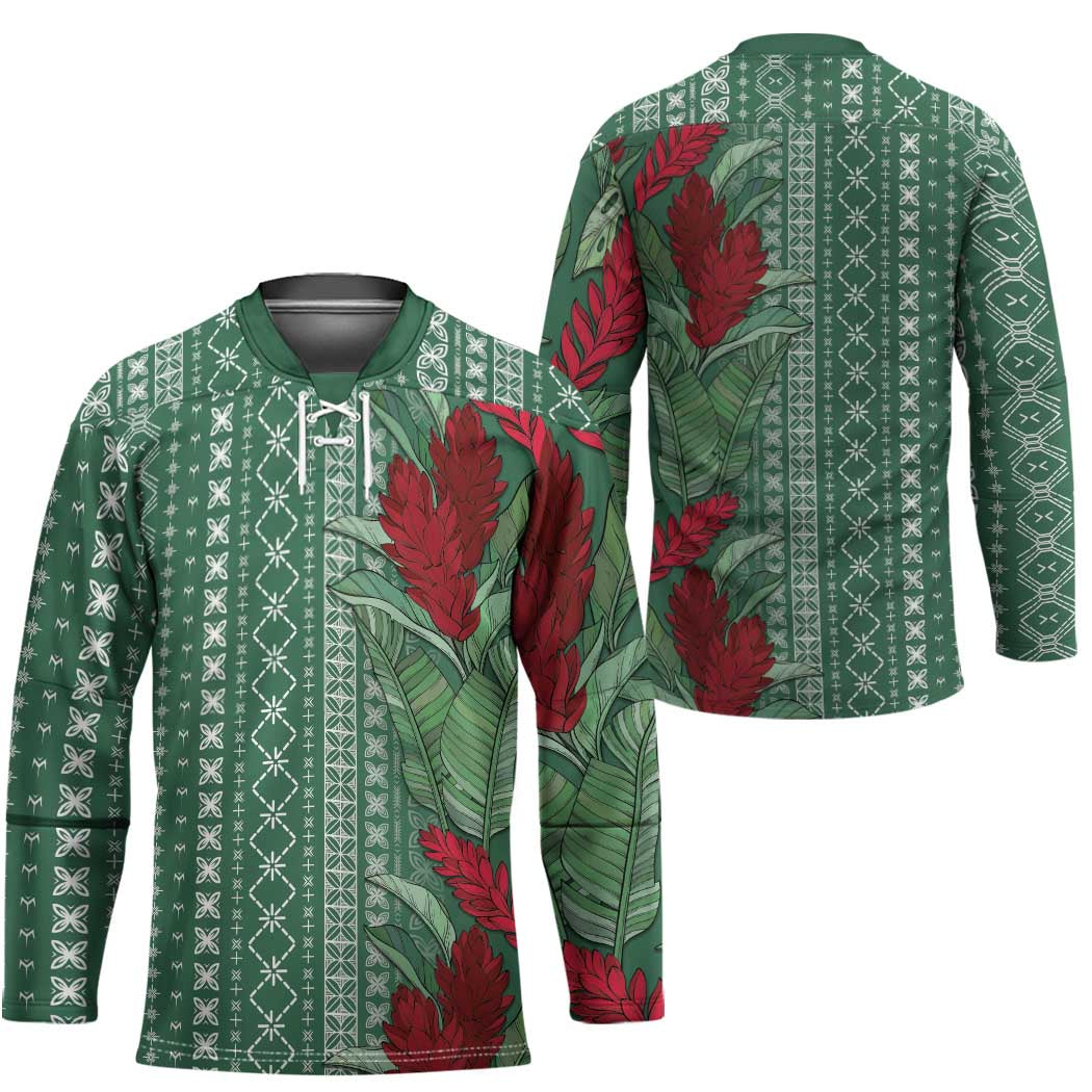 Women's Day Samoa Malu Tattoo Inspired Mix Teuila Hockey Jersey Sage Green