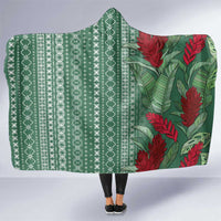 Women's Day Samoa Malu Tattoo Inspired Mix Teuila Hooded Blanket Sage Green LT7 One Size Sage Green - Polynesian Pride
