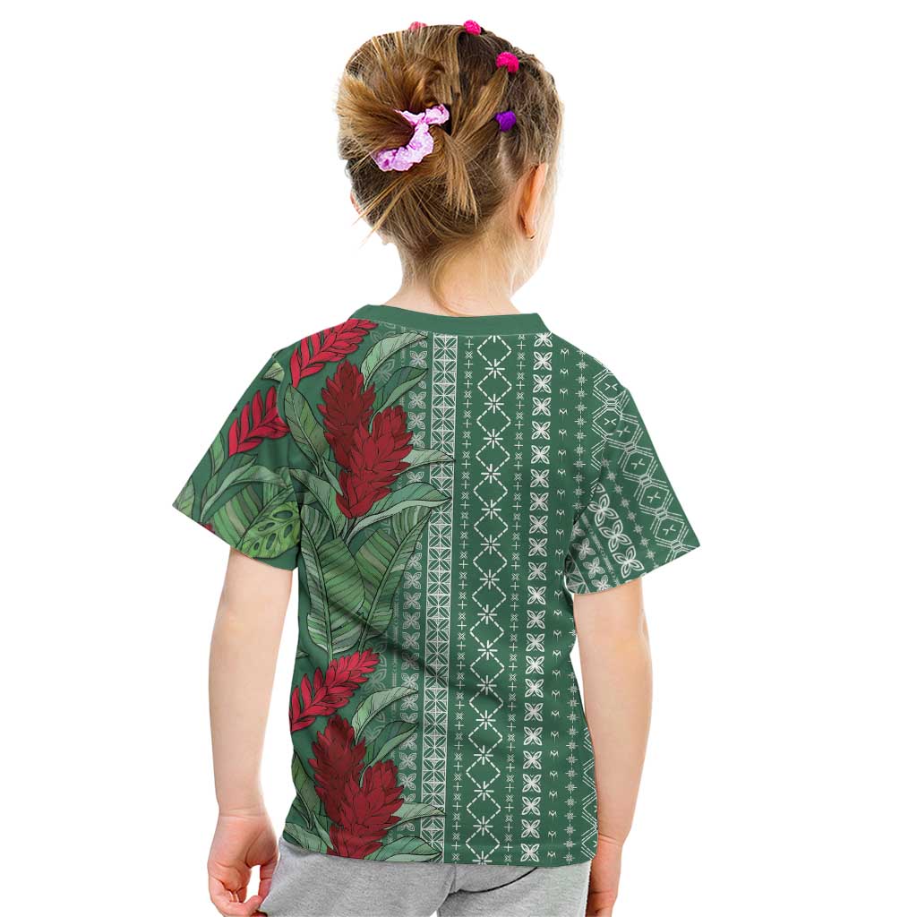 Women's Day Samoa Malu Tattoo Inspired Mix Teuila Kid T Shirt Sage Green