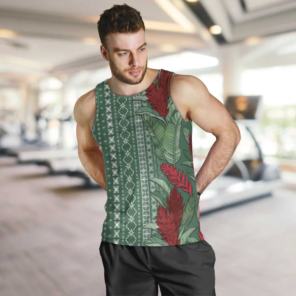 Women's Day Samoa Malu Tattoo Inspired Mix Teuila Men Tank Top Sage Green LT7 Sage Green - Polynesian Pride