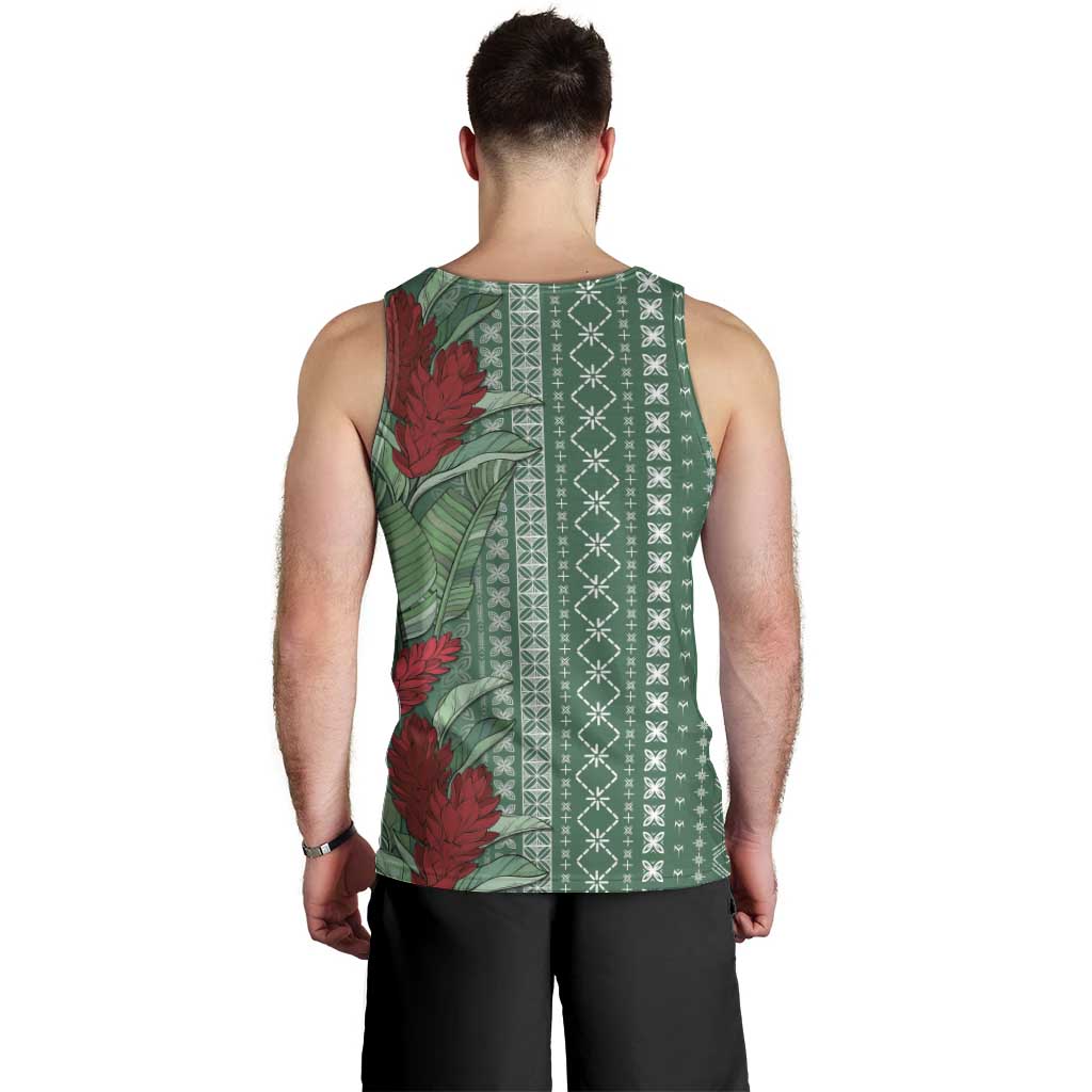 Women's Day Samoa Malu Tattoo Inspired Mix Teuila Men Tank Top Sage Green LT7 - Polynesian Pride