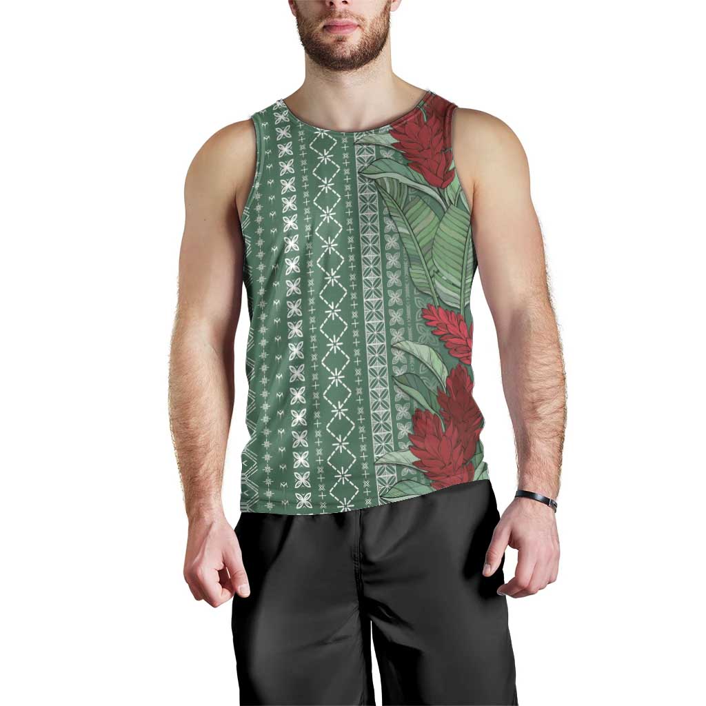 Women's Day Samoa Malu Tattoo Inspired Mix Teuila Men Tank Top Sage Green LT7 - Polynesian Pride