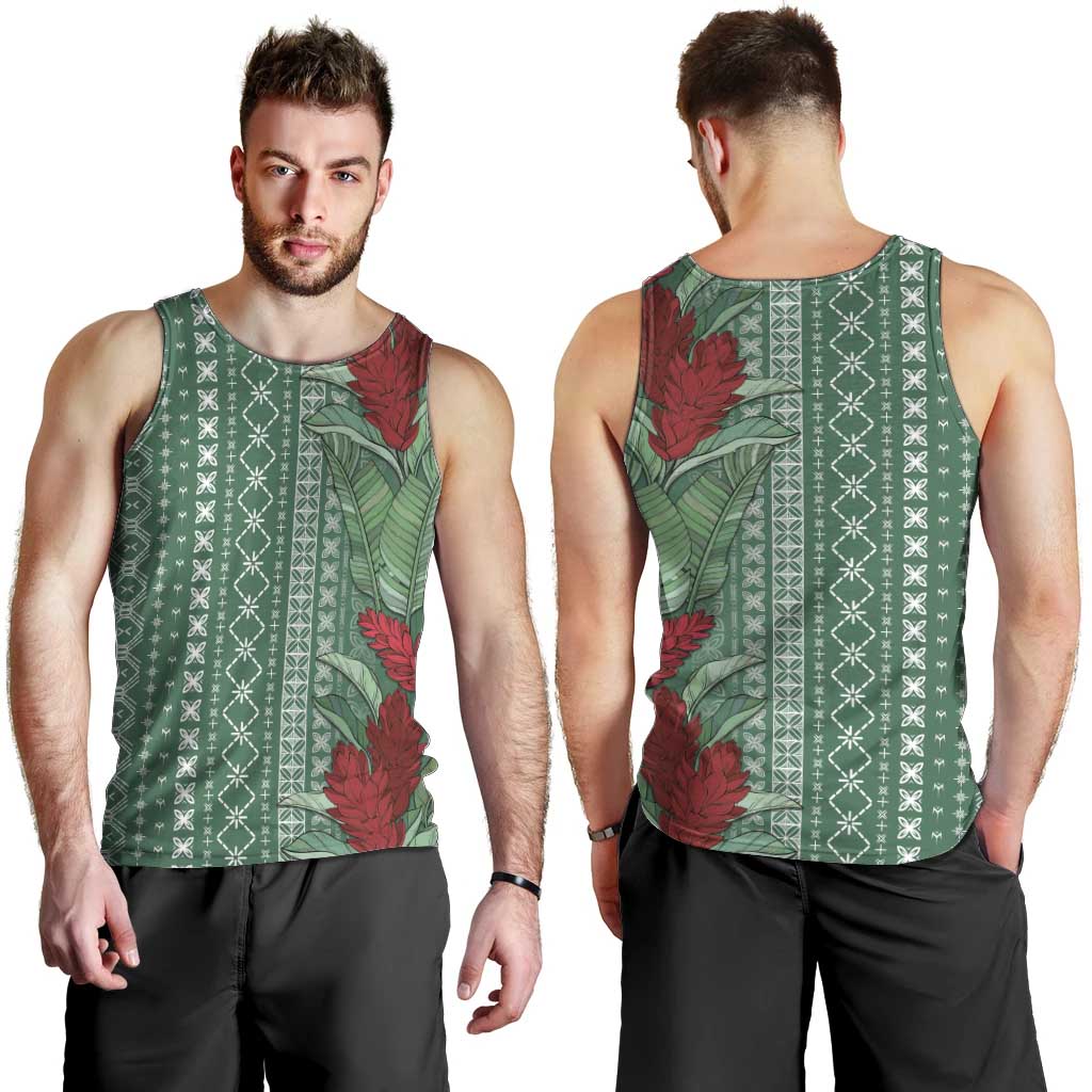 Women's Day Samoa Malu Tattoo Inspired Mix Teuila Men Tank Top Sage Green LT7 - Polynesian Pride
