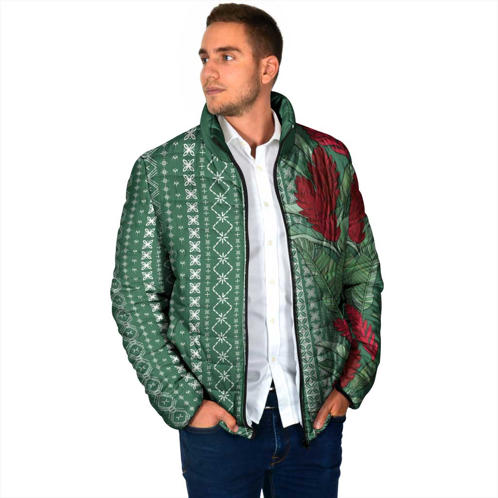 Women's Day Samoa Malu Tattoo Inspired Mix Teuila Padded Jacket Sage Green