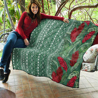 Women's Day Samoa Malu Tattoo Inspired Mix Teuila Quilt Sage Green