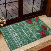 Women's Day Samoa Malu Tattoo Inspired Mix Teuila Rubber Doormat Sage Green LT7 - Polynesian Pride