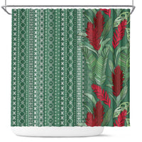 Women's Day Samoa Malu Tattoo Inspired Mix Teuila Shower Curtain Sage Green LT7 Sage Green - Polynesian Pride