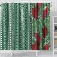 Women's Day Samoa Malu Tattoo Inspired Mix Teuila Shower Curtain Sage Green LT7 - Polynesian Pride