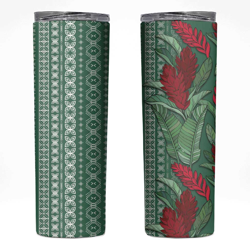 Women's Day Samoa Malu Tattoo Inspired Mix Teuila Skinny Tumbler Sage Green
