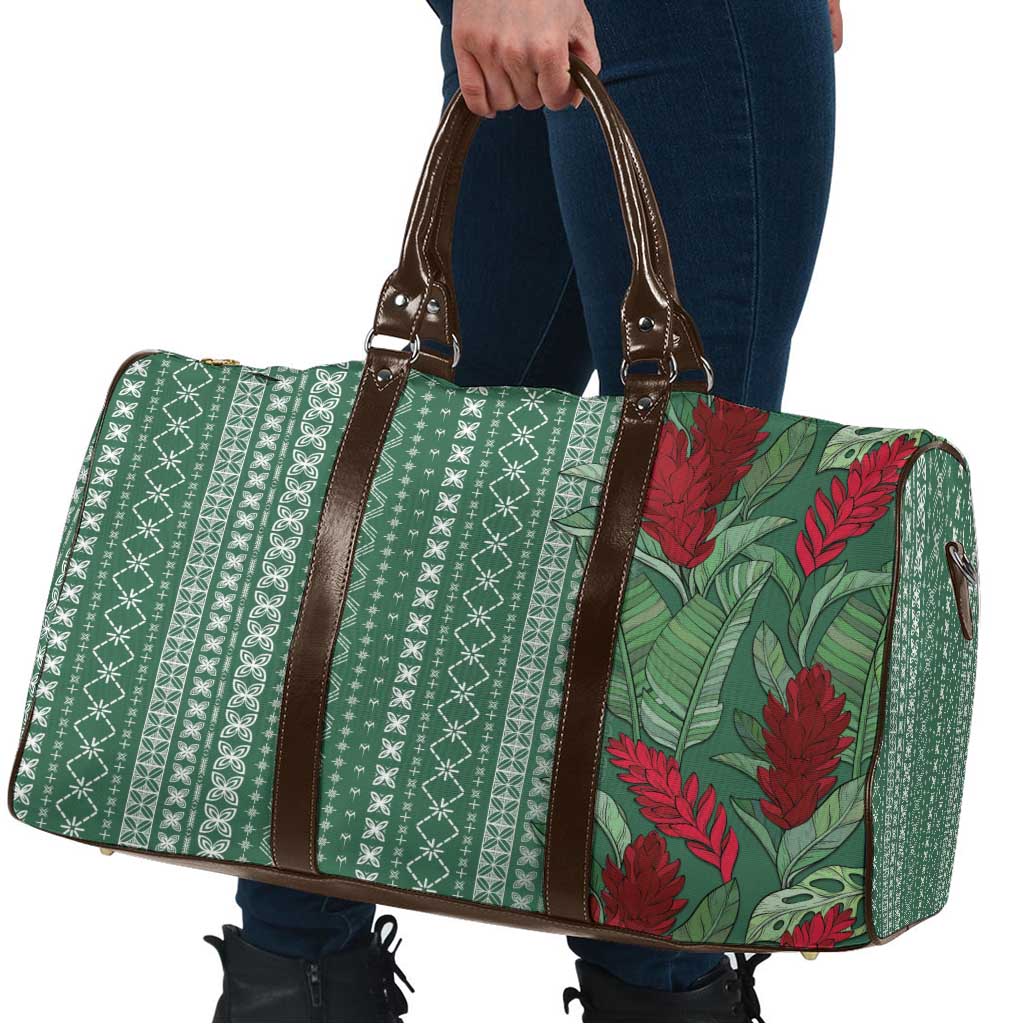 Women's Day Samoa Malu Tattoo Inspired Mix Teuila Travel Bag Sage Green