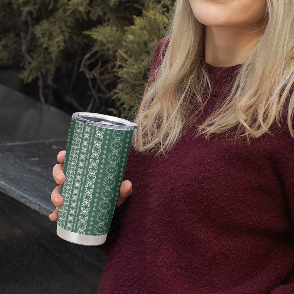 Women's Day Samoa Malu Tattoo Inspired Mix Teuila Tumbler Cup Sage Green