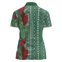 Women's Day Samoa Malu Tattoo Inspired Mix Teuila Women Polo Shirt Sage Green LT7 - Polynesian Pride