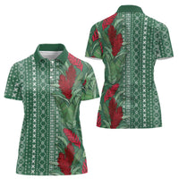 Women's Day Samoa Malu Tattoo Inspired Mix Teuila Women Polo Shirt Sage Green LT7 - Polynesian Pride