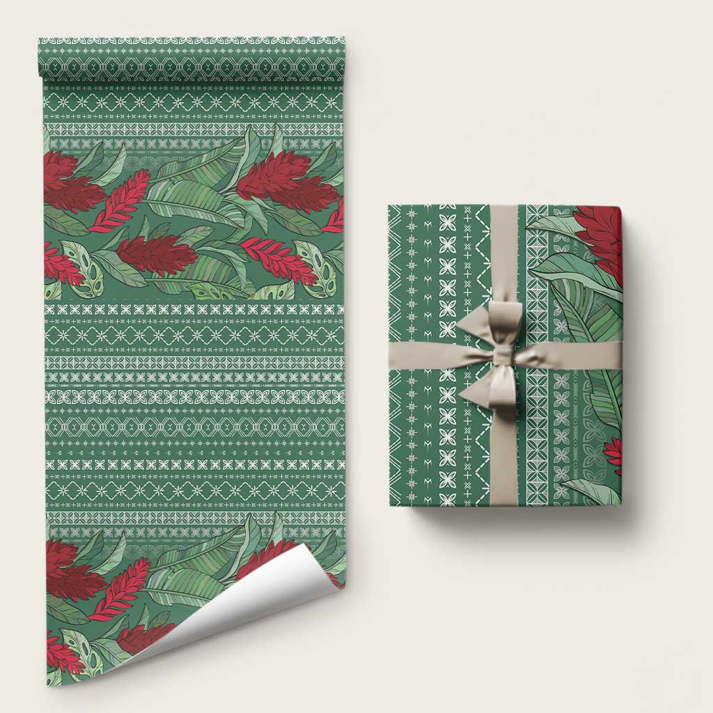 Women's Day Samoa Malu Tattoo Inspired Mix Teuila Wrapping Paper Sage Green