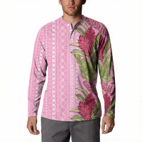 Women's Day Samoa Malu Tattoo Inspired Mix Teuila Button Sweatshirt Rose Pink