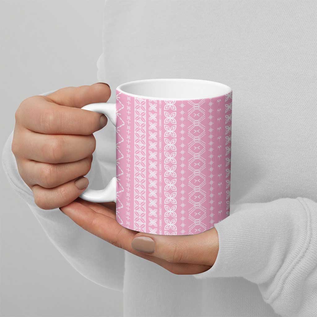 Women's Day Samoa Malu Tattoo Inspired Mix Teuila Ceramic Mug Rose Pink