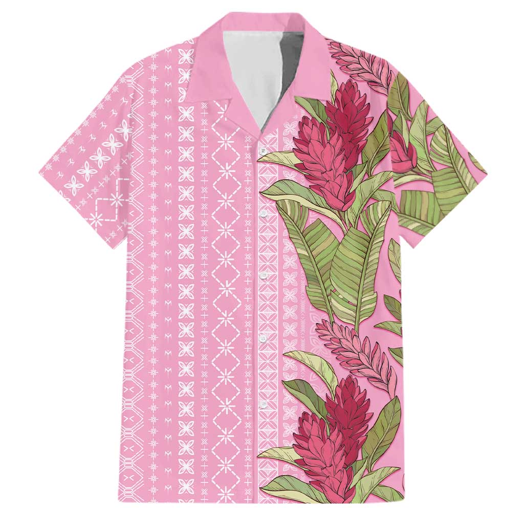 Women's Day Samoa Malu Tattoo Inspired Mix Teuila Family Matching Off Shoulder Short Dress and Hawaiian Shirt Rose Pink LT7 Dad's Shirt - Short Sleeve Rose Pink - Polynesian Pride