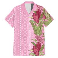 Women's Day Samoa Malu Tattoo Inspired Mix Teuila Family Matching Off Shoulder Short Dress and Hawaiian Shirt Rose Pink LT7 Dad's Shirt - Short Sleeve Rose Pink - Polynesian Pride