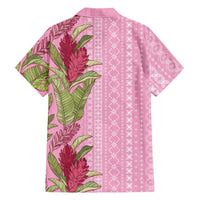 Women's Day Samoa Malu Tattoo Inspired Mix Teuila Family Matching Off Shoulder Short Dress and Hawaiian Shirt Rose Pink LT7 - Polynesian Pride